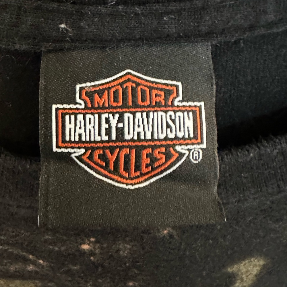 Harley-Davidson Black and Orange Bleached Logo Tee Heritage Lisle, IL - Picture 3 of 4
